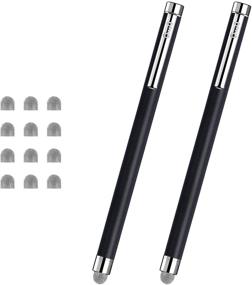 img 4 attached to 🖊️ ChaoQ Stylus Pens for Touch Screens – Capacitive Mesh Fiber Stylus (2-Pack) with 12 Replaceable Tips – Black