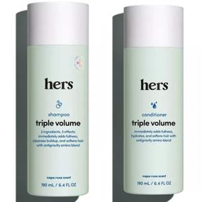 img 4 attached to 🌱 Hers Thickening Hair Shampoo & Conditioner Set - 6.4 Fl Oz Each | Enhances Hair Volume & Texture | Vegan, Paraben & Sulfate-Free, Cruelty-Free