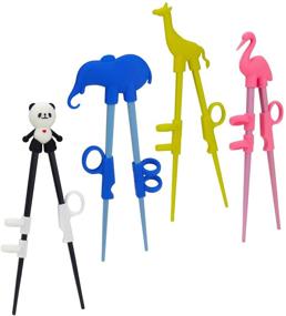 img 4 attached to Plum Garden 4-pc Learning Chopstick Helper Set: 🥢 Children's Training Chopsticks for Beginners with Cute Animal Designs