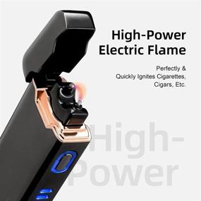 img 3 attached to 🔥 USB Rechargeable Crozzy Electric Lighter | Windproof Plasma Arc Lighter for Camping, Survival Grill, Ice Black