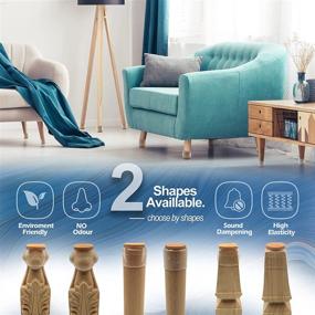 img 2 attached to 🪟 Neoera Clear Square Chair Leg Covers (16 Pcs) with Felt Transparency Silicone Furniture Feet Protector Pads - Prevents Hardwood Floor Scratches, Reduces Noise, and Protects Floors