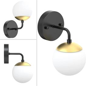 img 3 attached to 🌍 Mid Century Modern Globe Wall Sconce in Black and Gold, 1-Light Globe Wall Light for Restaurant, Living Room, Bedside, Stairs, Bathroom Mirror – Includes 3000K G9 Bulb