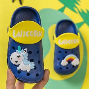 img 3 attached to 🦄 Adorable Toddler Unicorn Shower Slide Sandals: Ultra-Lightweight Summer Slippers and Garden Shoes