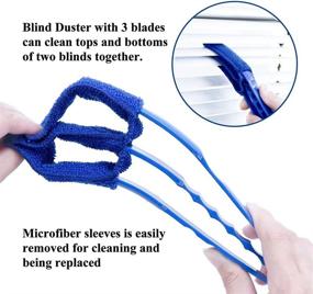 img 3 attached to WQX Window Blinds Duster: 1 Pack Cleaner Brush with 2 Microfiber Sleeves for Blinds, Shutters, and Air Conditioner Grooves