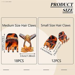 img 3 attached to 🌈 YMHPRIDE 30 PCS Medium Hair Claw Clips for Women - Non-Slip Hair Jaw Clip with Strong Hold for Thick Hair - Classic Small Hair Claw Clips in Black and Brown (1.38 Inch and 0.94 Inch)