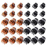 🌈 ymhpride 30 pcs medium hair claw clips for women - non-slip hair jaw clip with strong hold for thick hair - classic small hair claw clips in black and brown (1.38 inch and 0.94 inch) logo