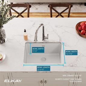 img 1 attached to 🚰 Undermount Single Bowl Sink, Elkay Quartz Classic ELGU2522WH0, White