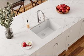 img 3 attached to 🚰 Undermount Single Bowl Sink, Elkay Quartz Classic ELGU2522WH0, White