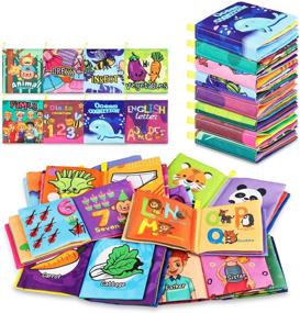 img 4 attached to 👶 Нетоксичные мягкие книги для купания малышей для раннего обучения - упаковка из 8 штук