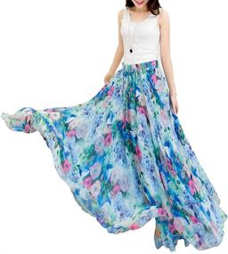 img 2 attached to 🌸 Chic and Timeless: Afibi Floral Pleated Vintage Chiffon Women's Clothing and Skirts