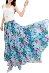 img 3 attached to 🌸 Chic and Timeless: Afibi Floral Pleated Vintage Chiffon Women's Clothing and Skirts