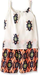 img 2 attached to Stylish Sleeveless Romper for Girls featuring Tie Back and Printed Shorts by My Michelle