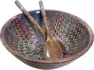 mango wood bowl enamel diameter logo