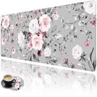 🌸 functional desk pad – extended large gaming mouse pad with stitched edges – xxl mouse pad large (31.5x11.8 inch) – brilliant design – desk mat keyboard pad with non slip base – floral pink logo