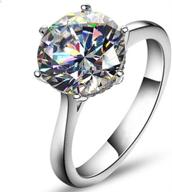 tenfit jewelry: exquisite 4ct round cushion cut solitaire halo simulated diamond wedding engagement ring logo