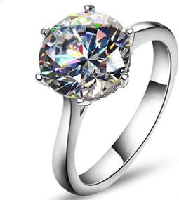 img 4 attached to TenFit Jewelry: Exquisite 4ct Round Cushion Cut Solitaire Halo Simulated Diamond Wedding Engagement Ring