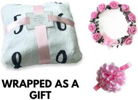 img 3 attached to 🌸 Premium Baby Monthly Milestone Blanket with Floral Wreath & Headband - 1 to 12 Months, Extra Soft Fleece, Perfect Photography Backdrop Photo Prop for Newborns, Baby Girls (Floral Pink)