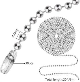 img 4 attached to 🔗 20-Foot Silver Beaded Pull Chain Extension for Ceiling Fan Light Lamp with 30 Connectors, 3.2mm Beaded Roller Chain