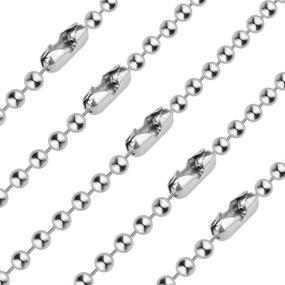 img 2 attached to 🔗 20-Foot Silver Beaded Pull Chain Extension for Ceiling Fan Light Lamp with 30 Connectors, 3.2mm Beaded Roller Chain