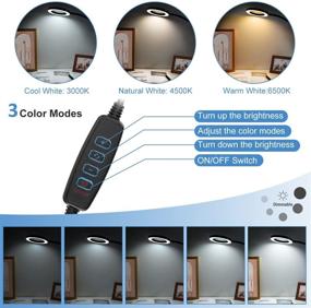 img 3 attached to 🔍 Powerful Veemagni 5X LED Magnifying Glass with Light and Stand: Ideal for Close Work, Reading, Painting, and Crafts - 23" Flexible Gooseneck, 3 Color Modes, Stepless Dimming, 4.3" Glass Lens