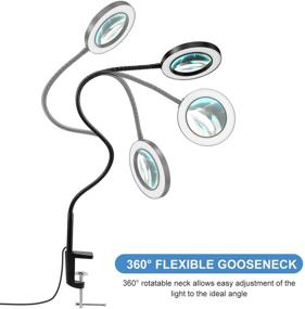 img 1 attached to 🔍 Powerful Veemagni 5X LED Magnifying Glass with Light and Stand: Ideal for Close Work, Reading, Painting, and Crafts - 23" Flexible Gooseneck, 3 Color Modes, Stepless Dimming, 4.3" Glass Lens
