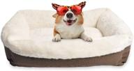 🐶 durable two tone color oxford pet bed, 25x21 inches, long rich by happycare textiles logo