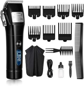 img 4 attached to 💇 Professional Cordless Hair Clippers for Men - Kemei 2850 Pg Clipper with LED Display and Rechargeable Grooming Kit