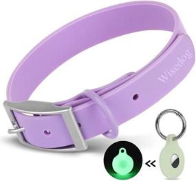 img 4 attached to 🐶 High-Quality Adjustable Dog Collar with Airtag Holder: Long-lasting Collars, Comfortable Rubber Coated Webbing, Water-resistant and Easily Washable, Ideal for Small, Medium, and Large Dogs