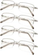 👓 half-rim metal reading glasses 4-pack for men and women with spring hinges - ideal readers for enhanced seo logo