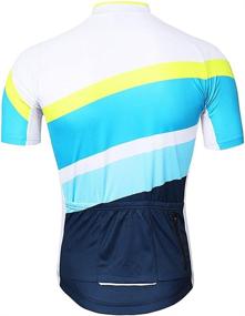 img 2 attached to 🚴 ARSUXEO Men's Short Sleeve Cycling Jersey with Pockets and Reflective Details - Mountain Bike Shirt MTB Top with Zipper