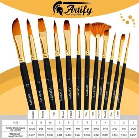 img 2 attached to 🎨 13-Piece Paint Brush Set by Artify: Includes Pop-up Carrying Case, Palette Knife, Large Flat Brush, and Sponge for Acrylic, Oil, Watercolor, and Gouache; Ideal for Artists and Hobbyists