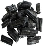 рок-рай: 1/2 фунта сырых природных черных турмалиновых кристаллов - набор целебных камней для ювелирного дела и полировки логотип