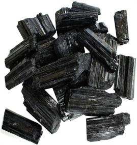 img 2 attached to Рок-Рай: 1/2 фунта сырых природных черных турмалиновых кристаллов - набор целебных камней для ювелирного дела и полировки