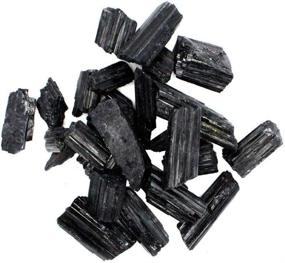 img 1 attached to Rock Paradise: 1/2 lb Raw Natural Black Tourmaline Crystals - Bulk Healing Stones for Lapidary & Polishing