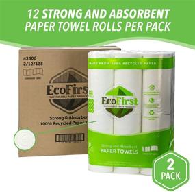 img 3 attached to 🌱 Environmentally-Friendly EcoFirst Recycled Paper Towels (24 Rolls) - Bulk Half Sheet Kitchen Paper Towels - Whitened Without Bleach - Free of Dyes, Inks & Fragrances