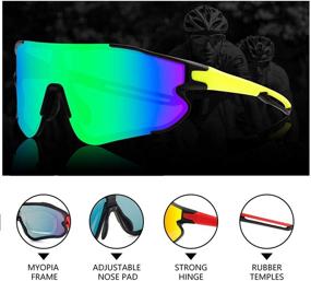 img 3 attached to 🕶️ Polarized Cycling Sunglasses with 3 Interchangeable Lenses for Men and Women - Ideal for Sports, Cycling, and Baseball