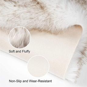 img 3 attached to Меховые ковры Rainlin Luxe Faux Fur Sheepskin: супермягкие пушистые ковры 6х9 для спальни в гостиной, ковер для пола у кровати, пушистый меховой ковер.