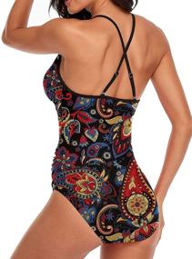 img 1 attached to MISSVOG Halter Crochet Cutout Swimsuit Women's Clothing for Swimsuits & Cover Ups