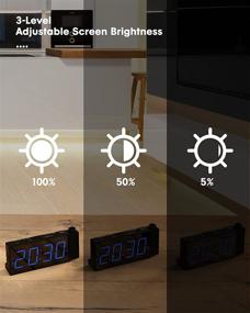 img 1 attached to 🛏️ Bedroom Projection Alarm Clock, LED Digital Clock with Ceiling Wall Projection, USB Phone Charging, Battery Backup, 180° Projector & Dimmer, 12/24H, DST, Snooze, Dual Loud Bedside Clock for Heavy Sleepers