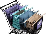 👜 lotus trolley bags - set of 4 with large cooler bag and egg/wine holder! reusable grocery cart bags for usa. eco-friendly 4-bag grocery tote in purple, turquoise, blue, and brown. логотип