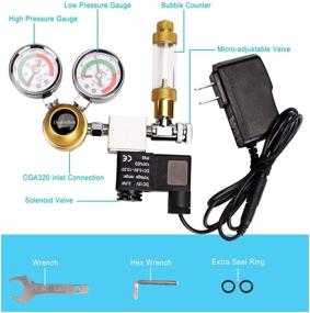 img 1 attached to 🐠 Aquarium CO2 Regulator - Advanced Dual Gauge Display with Bubble Counter, Check Valve, and Updated 12V DC Solenoid - Compatible with Standard US Tanks