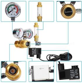 img 3 attached to 🐠 Aquarium CO2 Regulator - Advanced Dual Gauge Display with Bubble Counter, Check Valve, and Updated 12V DC Solenoid - Compatible with Standard US Tanks