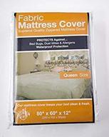 broder mfg fabric mattress cover: waterproof zippered protector for queen beds - soft, smooth, white bedding for hotels and home bedrooms logo