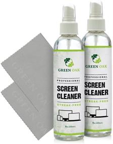 img 4 attached to Green Oak Professional Screen Cleaner Spray - Best for LCD & LED TV, Tablet, Computer Monitor, Phone - Safely Cleans Fingerprints, Dust, Oil (8oz 2-Pack)