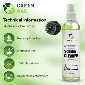 img 3 attached to Green Oak Professional Screen Cleaner Spray - Best for LCD & LED TV, Tablet, Computer Monitor, Phone - Safely Cleans Fingerprints, Dust, Oil (8oz 2-Pack)