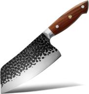 🔪 konoll 7-inch vegetable cleaver knife - chinese chef's knife with high carbon steel blade - wood handle - includes gift box - ideal for home kitchen and restaurant use logo