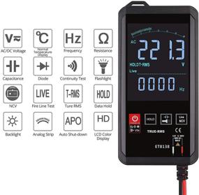 img 1 attached to 🔧 Advanced Digital Multimeter - Smart Touch Color Screen | True RMS 6000 Counts | Automotive Meter with Transistor Capacitor NCV | AC/DC Voltage, Frequency, Capacitance, Resistance | Diode Continuity Tester