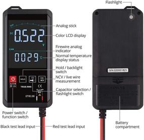 img 3 attached to 🔧 Advanced Digital Multimeter - Smart Touch Color Screen | True RMS 6000 Counts | Automotive Meter with Transistor Capacitor NCV | AC/DC Voltage, Frequency, Capacitance, Resistance | Diode Continuity Tester