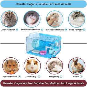 img 1 attached to Transparent Acrylic Small Animal Cage with Complete Hamster Accessories: Wheel, Bedding, Chew Toys, Water Bottle, Dish, and Hideout