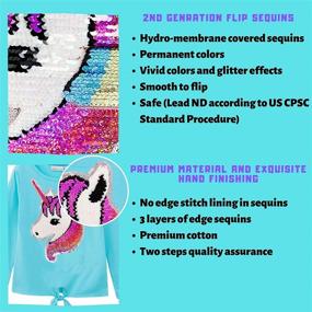 img 2 attached to 🦄 Girls' 3-12 Years Sequin Unicorn Flip Shirt - HH Family Tee